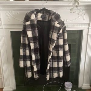 Black and white checkered coat